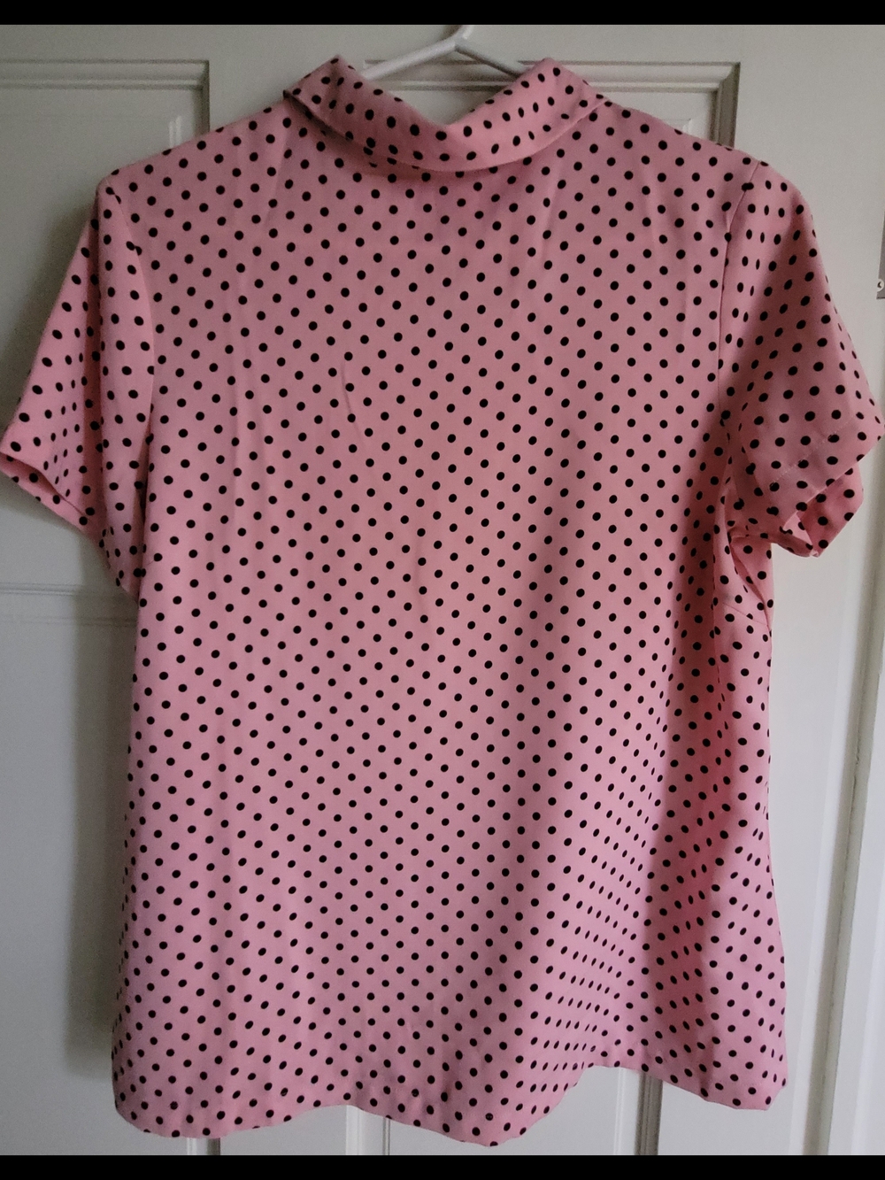 BOULEVARD Retro Look Pink Polka Dot Short-Sleeve Blouse